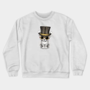 Cute Steampunk White Lion Crewneck Sweatshirt